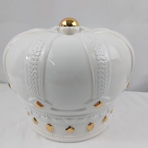 Hallmark Ceramic Crown Bank White Gold Princess Bedroom Decor